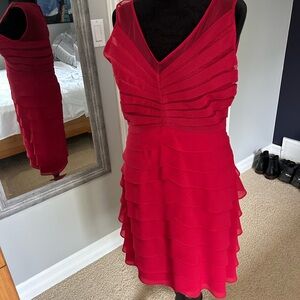 Chic Layered Red Midi Dress